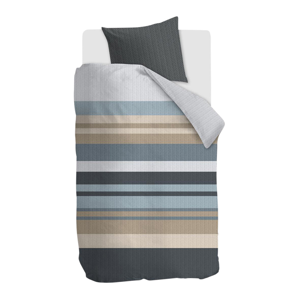 Beddinghouse Travis Dekbedovertrek 140 x 200/220 cm - Blauw/Grijs