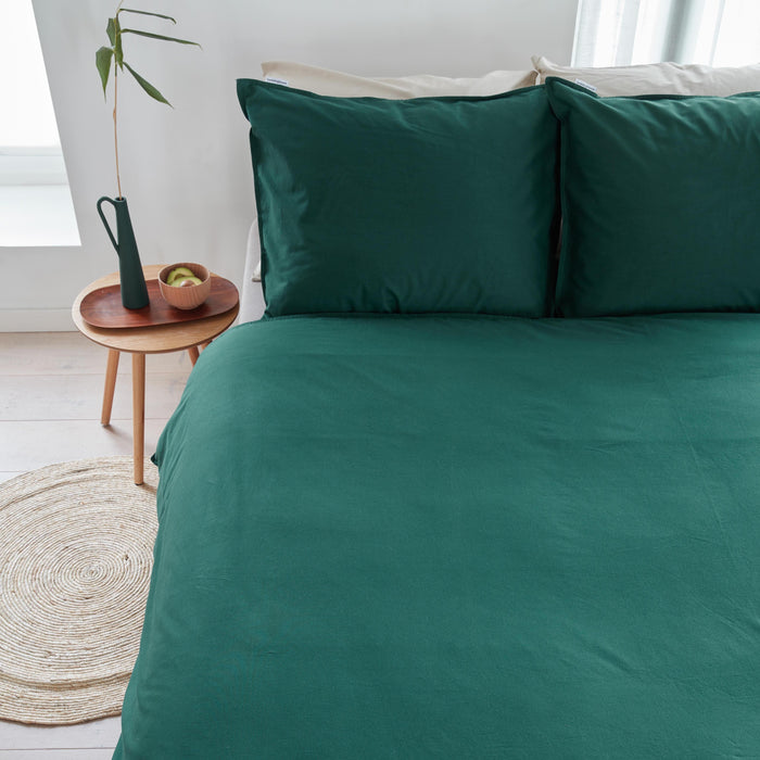 Beddinghouse Organic Basic Dekbedovertrek 140 x 200/220 cm - Donkergroen