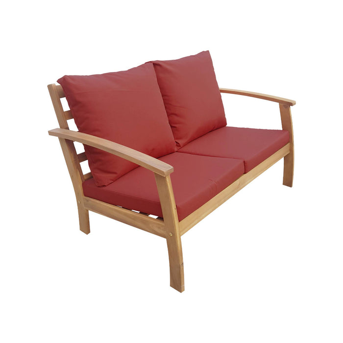 sweeek - Houten loungeset, 4 zitplaatsen