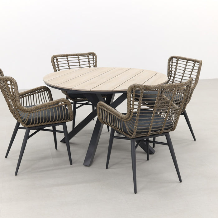 Jasmine natural | GI Edison 122 cm. - ronde tuinset