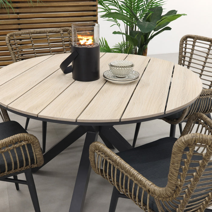 Jasmine natural | GI Edison 122 cm. - ronde tuinset