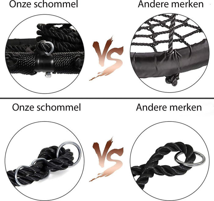 Sens Design Nestschommel - Ronde schommel - 100cm - Zwart
