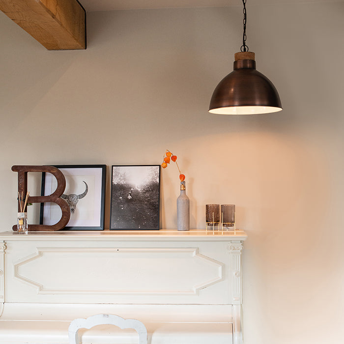 QAZQA Hanglamp Pointer - Koper - Industrieel - H 1320mm