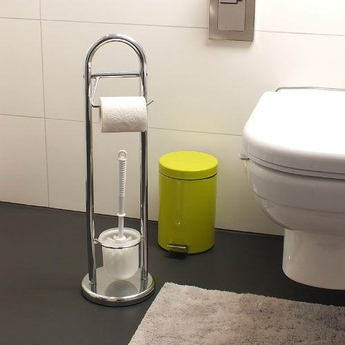 Kela - Fabio Toiletrol en wc-borstel Houder - Zilver - Kela