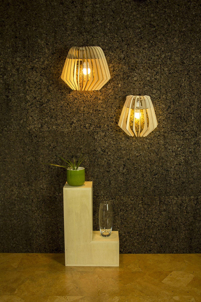 Bomerango Wall Spin houten muurlamp medium - met wit koordset