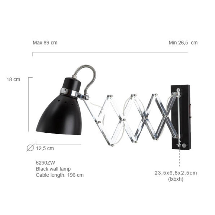 Steinhauer Wandlamp Spring Zwart 6290ZW