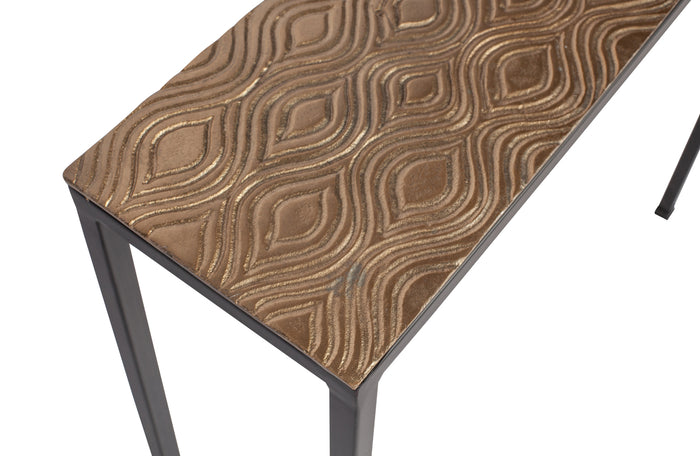 Woood Exclusive Lane bijzettafels set van 2 antique brass|zwart