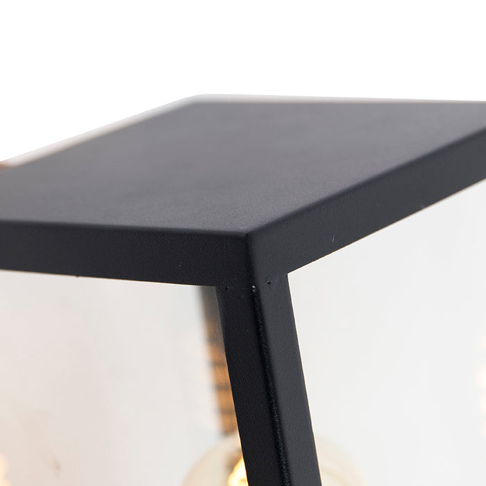 QAZQA Moderne buiten wandlamp zwart met glas 30 cm - Rotterdam