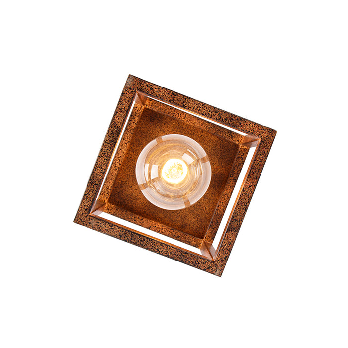 QAZQA Industriële plafondlamp roestbruin - Cage