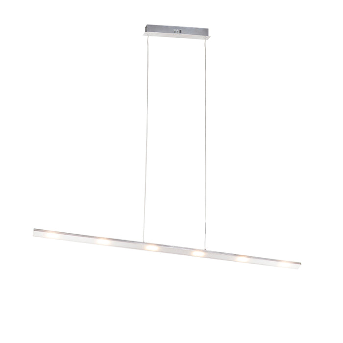 QAZQA Design hanglamp staal met touch-dimmer incl. LED - Platina