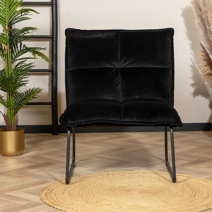 Bronx71 Velvet fauteuil Malaga zwart