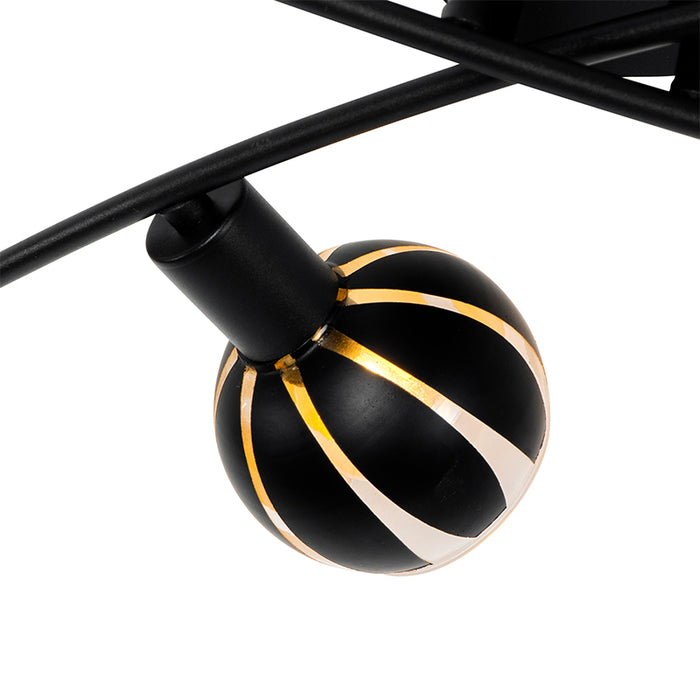 QAZQA Plafondlamp melone - Zwart - Modern - L 1010mm