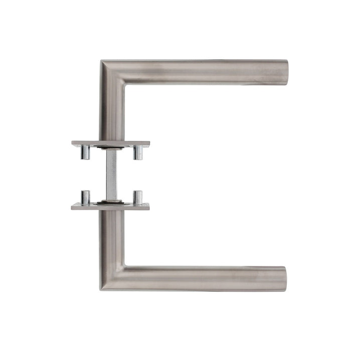 Intersteel Deurkruk Hoek 90° op vierkant magneet rozet rvs geborsteld