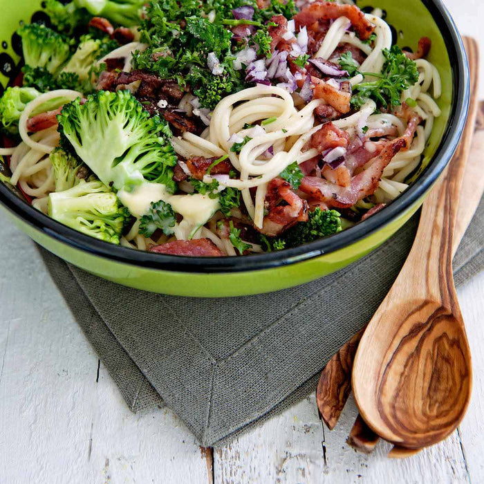 Bowls and Dishes Pure Olive Wood Saladebestek 3-tand 2-delig