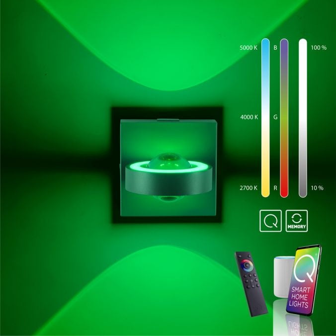 Paul Neuhaus Wandlamp Q-MIA Antraciet Led Smart Home