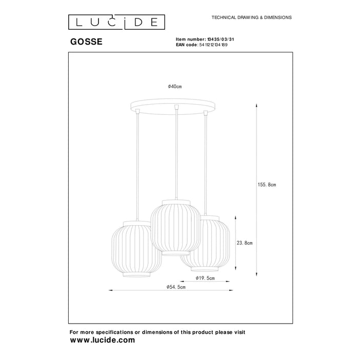 Lucide GOSSE Hanglamp - Wit