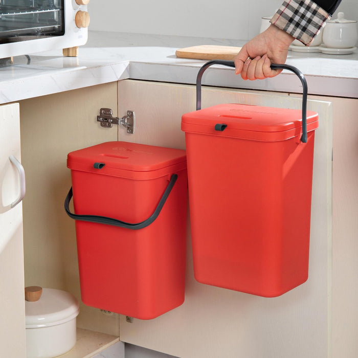 Homra Wall-Up inbouw prullenbak set - 8L + 12L - Geel & Rood