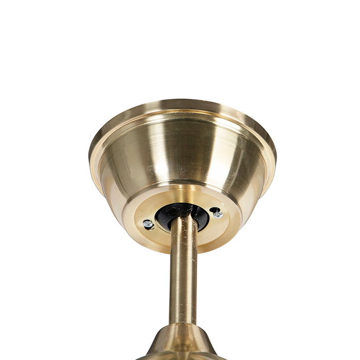 QAZQA Plafondventilator messing 96cm met afstandsbediening - Rotar