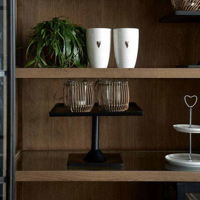 Rivièra Maison - Unieke Lantaarn Natuurkleur van Glas en Riet, 11 cm Hoog