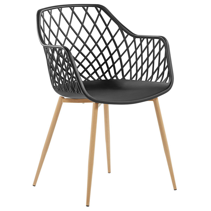 Beliani - NASHUA - Eetkamerstoel - Zwart - Synthetisch materiaal