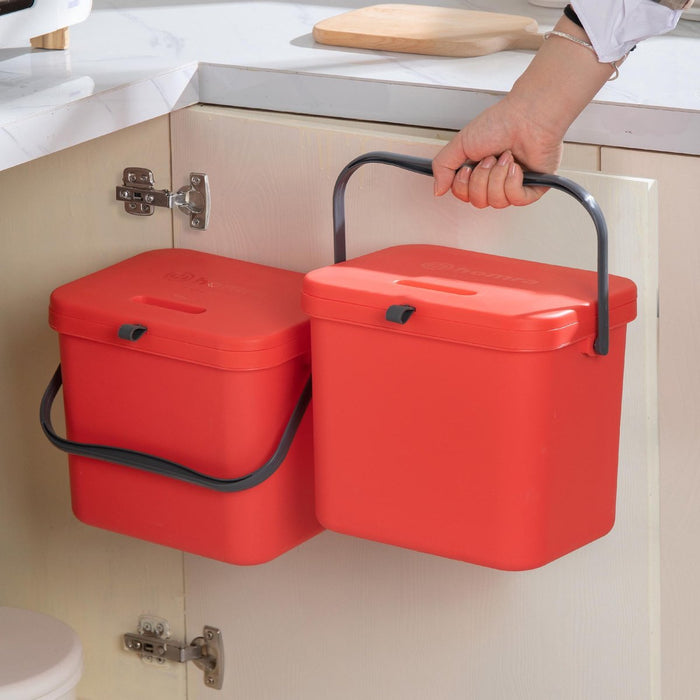 Homra Wall-Up inbouw prullenbak - 8L - Rood