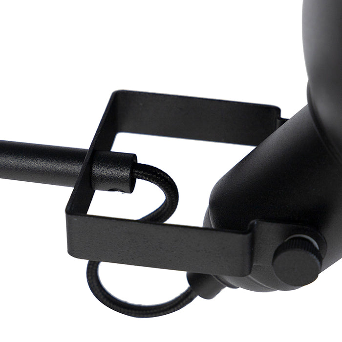 QAZQA Industriële vloerlamp zwart met goud 1-lichts - Tommy