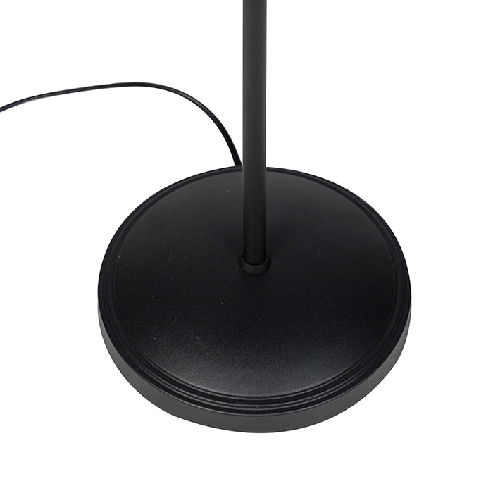 QAZQA Industriële vloerlamp zwart met goud 1-lichts - Tommy