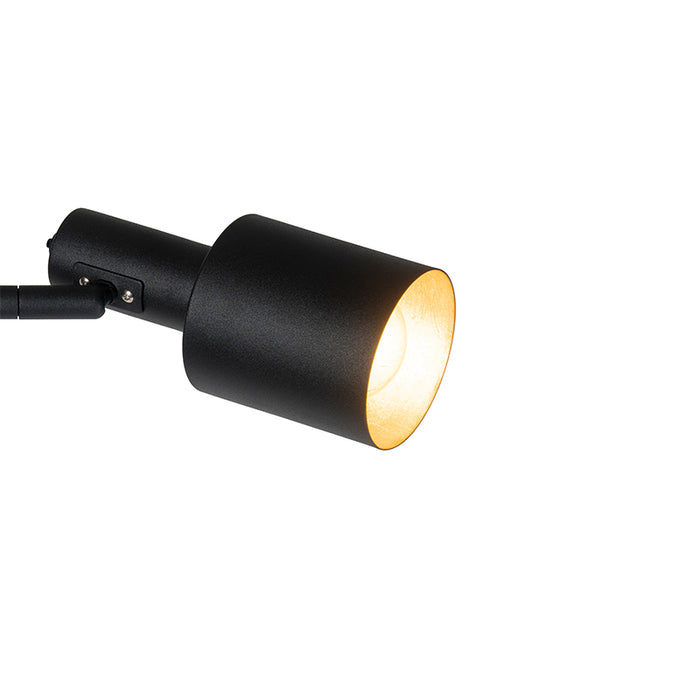 QAZQA Moderne vloerlamp zwart 2-lichts - Stijn