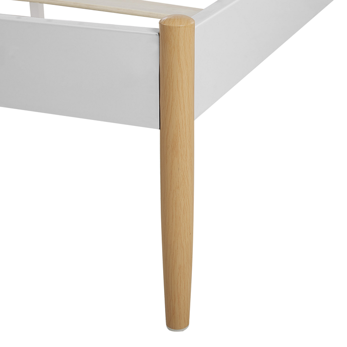 Beliani - MAURS - Tweepersoonsbed - Wit|Bruin - 140 x 200 cm - Metaal