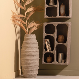 WOOOD Clay Wandkastje - Papier Mache - Grijs - 70x45x23