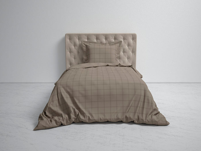 Heckett Lane Dekbedovertrek Katoen Satijn Diamant - taupe grey