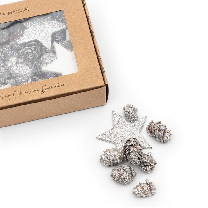 Riviera Maison Sparkling Christmas Deco silver -  14.0x10.0x4.0 cm