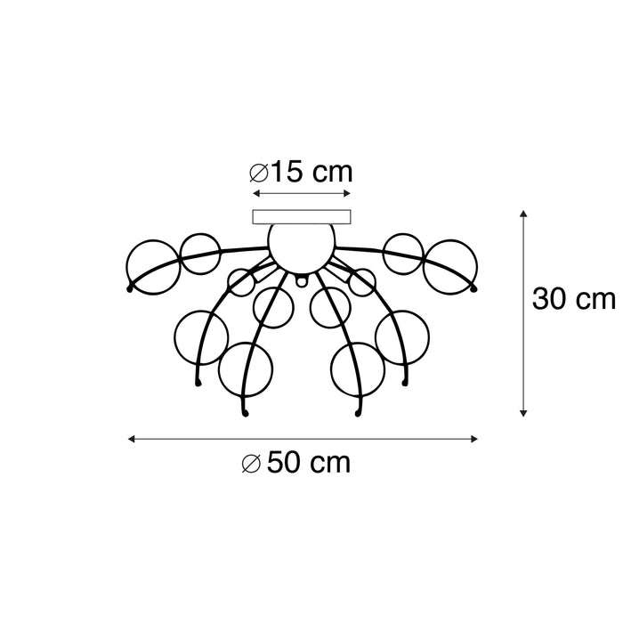 QAZQA Design plafondlamp messing met smoke glas 4-lichts - Explode