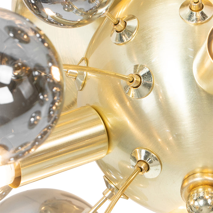 QAZQA Design plafondlamp messing met smoke glas 4-lichts - Explode