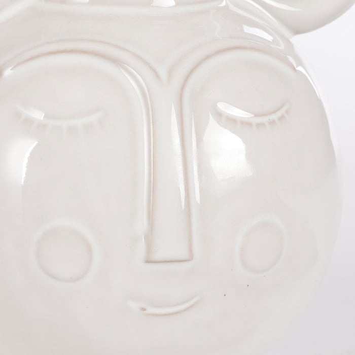 Mica Decorations Vaas - L16,5 x B13,5 x H25 cm - Wit