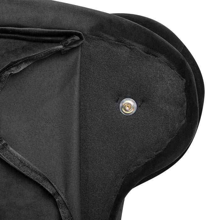 Beliani - NIMES - Chaise longue - Zwart - Linkerzijde - Fluweel