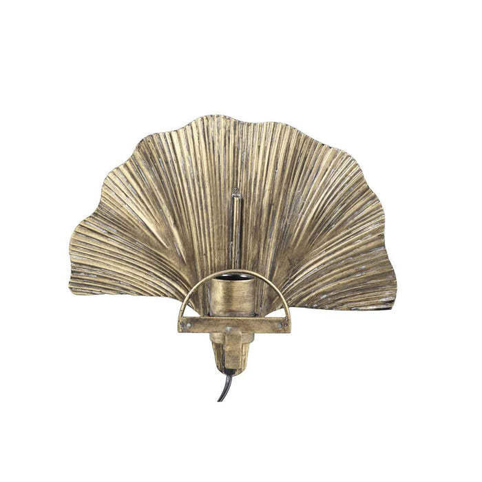 PTMD Lyndy Wandlamp Schelp - 32 x 10 x 26 cm - Metaal - Goud