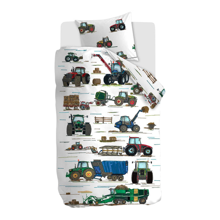 HANNEKEJAG Kids Tractors Dekbedovertrek 140 x 200/220 cm - Multicolor