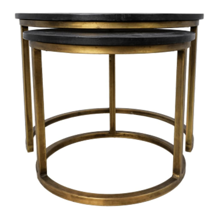 HSM - Ronde Salontafel Finnley - Ø60 cm - Black Wash|antique Gold -