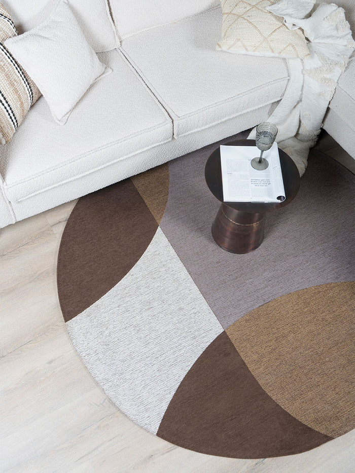Veer Carpets - Vloerkleed Eli Brown ø200 cm