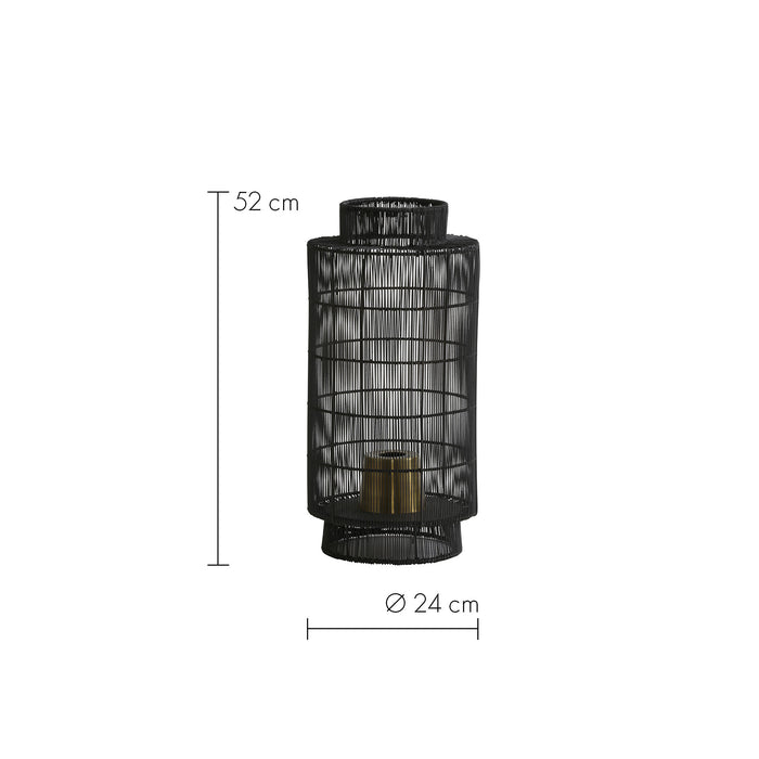 Light & Living Tafellamp Gruaro - Zwart - Ø24cm