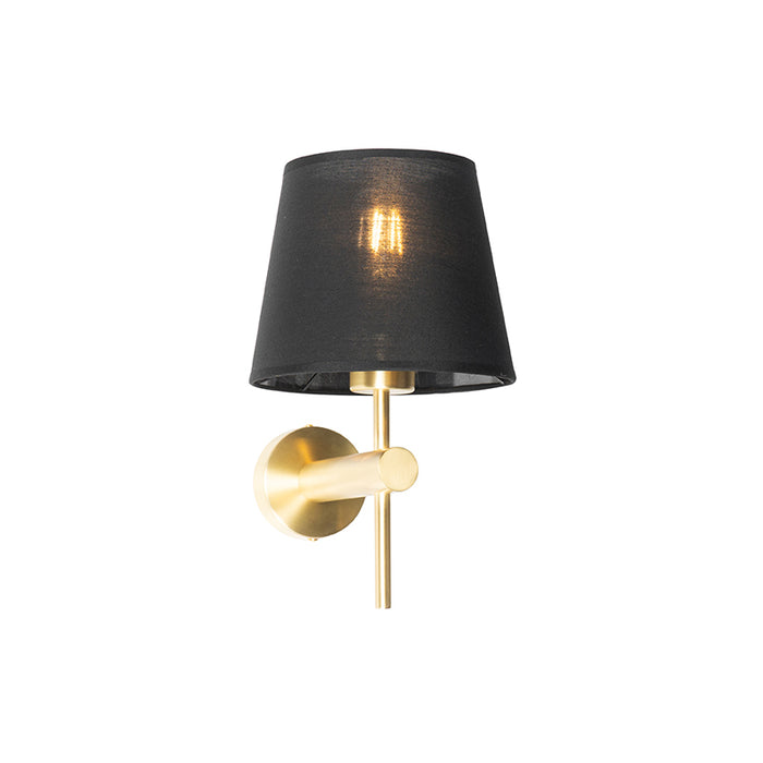 QAZQA Moderne wandlamp messing met zwart - Pluk