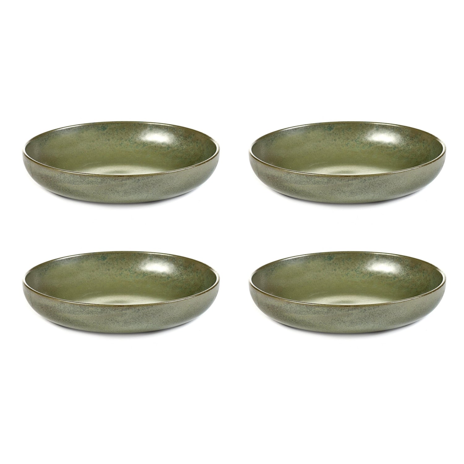 SERAX - Sergio Herman - Surface Diep Bord 4 st. - Ø 21 cm - Camogreen