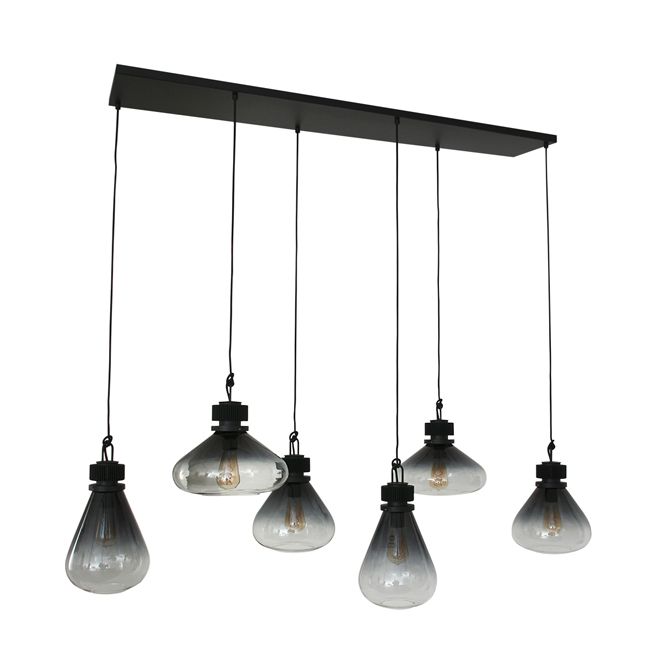 Steinhauer - Flere - hanglamp 6 lichts - smoke glas