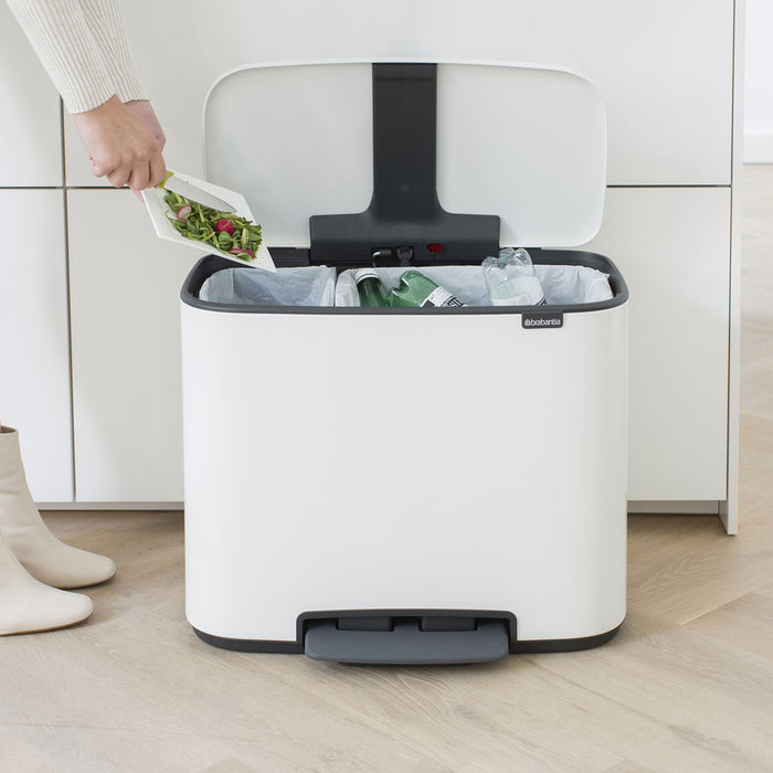 Brabantia Bo Pedaalemmer 11 +  23 L - Wit