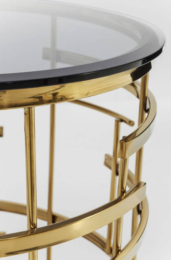 Kare Design Jupiter Bijzettafel - Glas|Goudkleurig Metaal