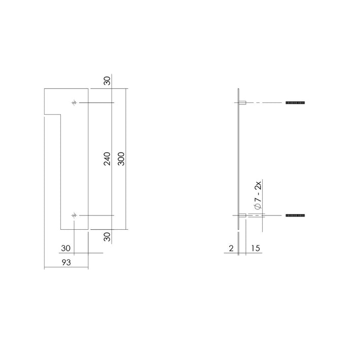 Intersteel Huisnummer 1 XL hoogte 30 cm rvs geborsteld