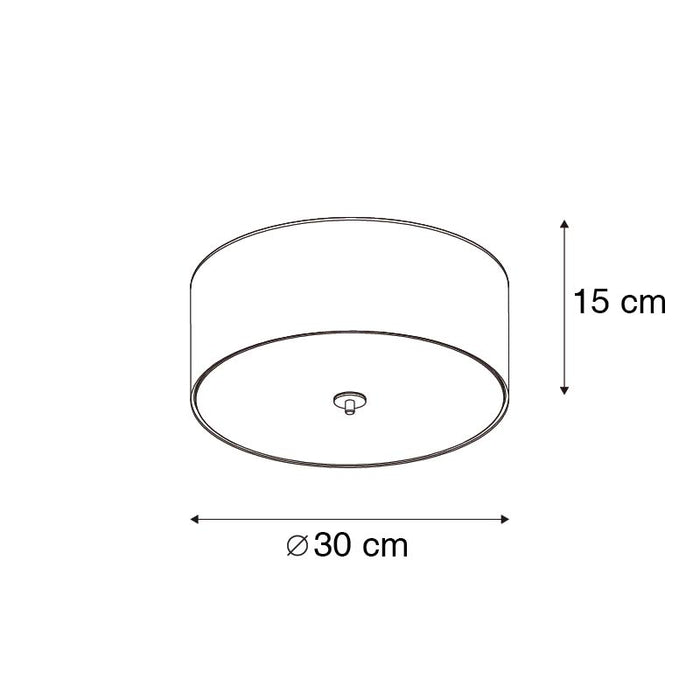 QAZQA Landelijke plafondlamp groen 30 cm - Drum Jute