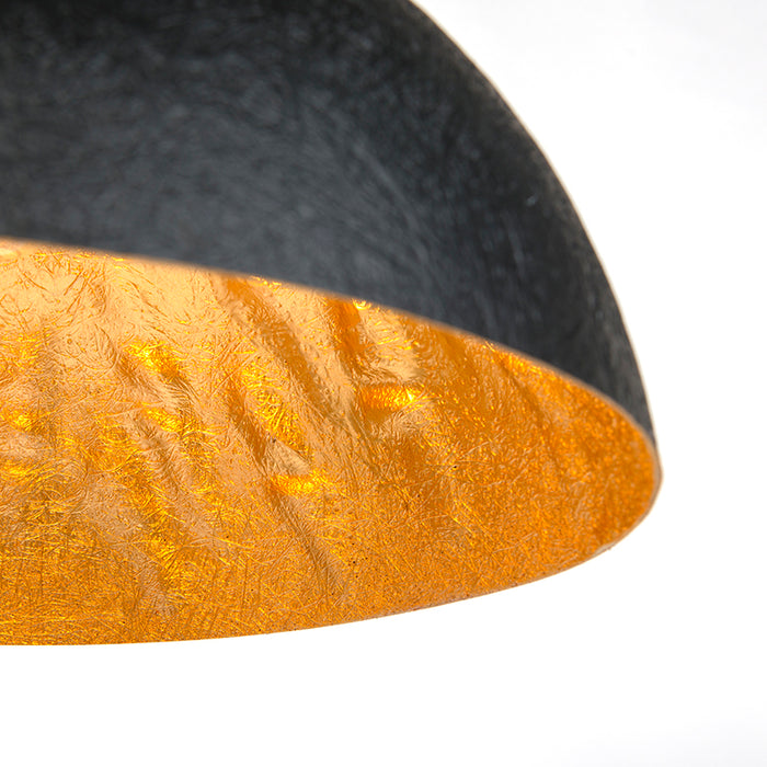 QAZQA Industriële hanglamp zwart met goud 50 cm - Magna