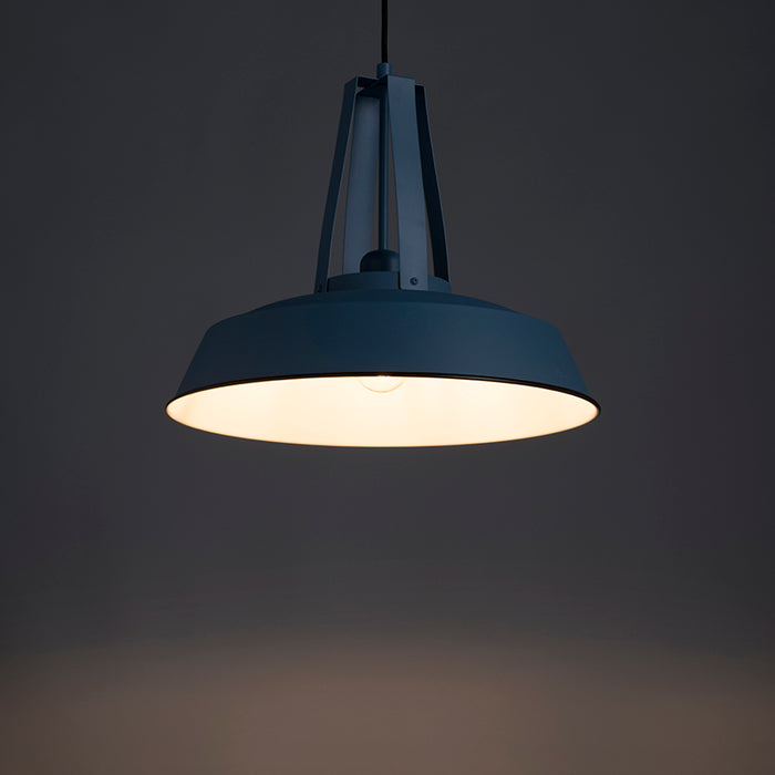 QAZQA Vintage hanglamp blauw rond 43cm - Living